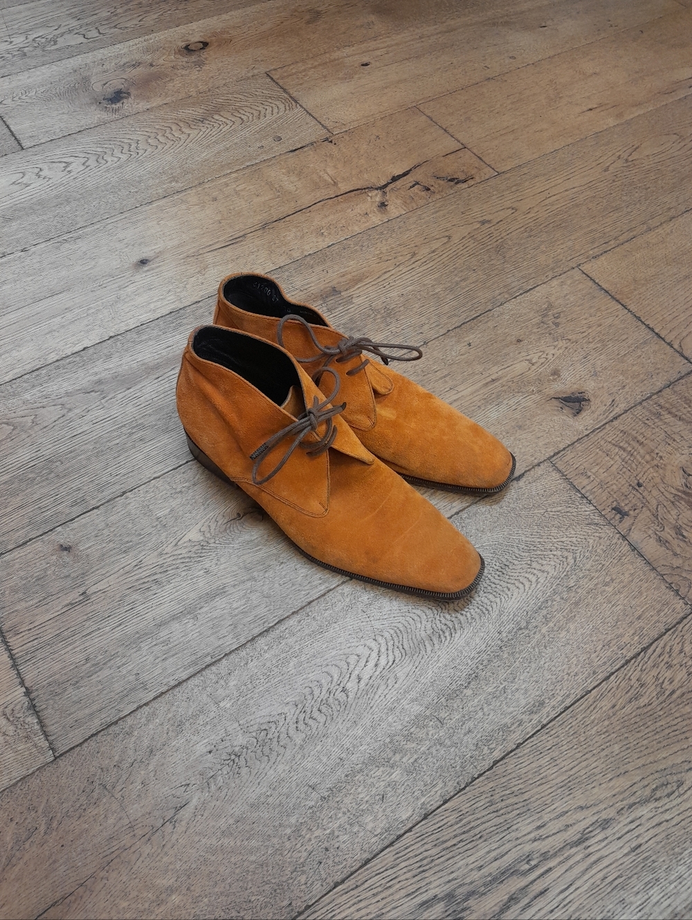 Lambertson Truex Made In Italy Women's Orange Suede Shoes Size 37/7